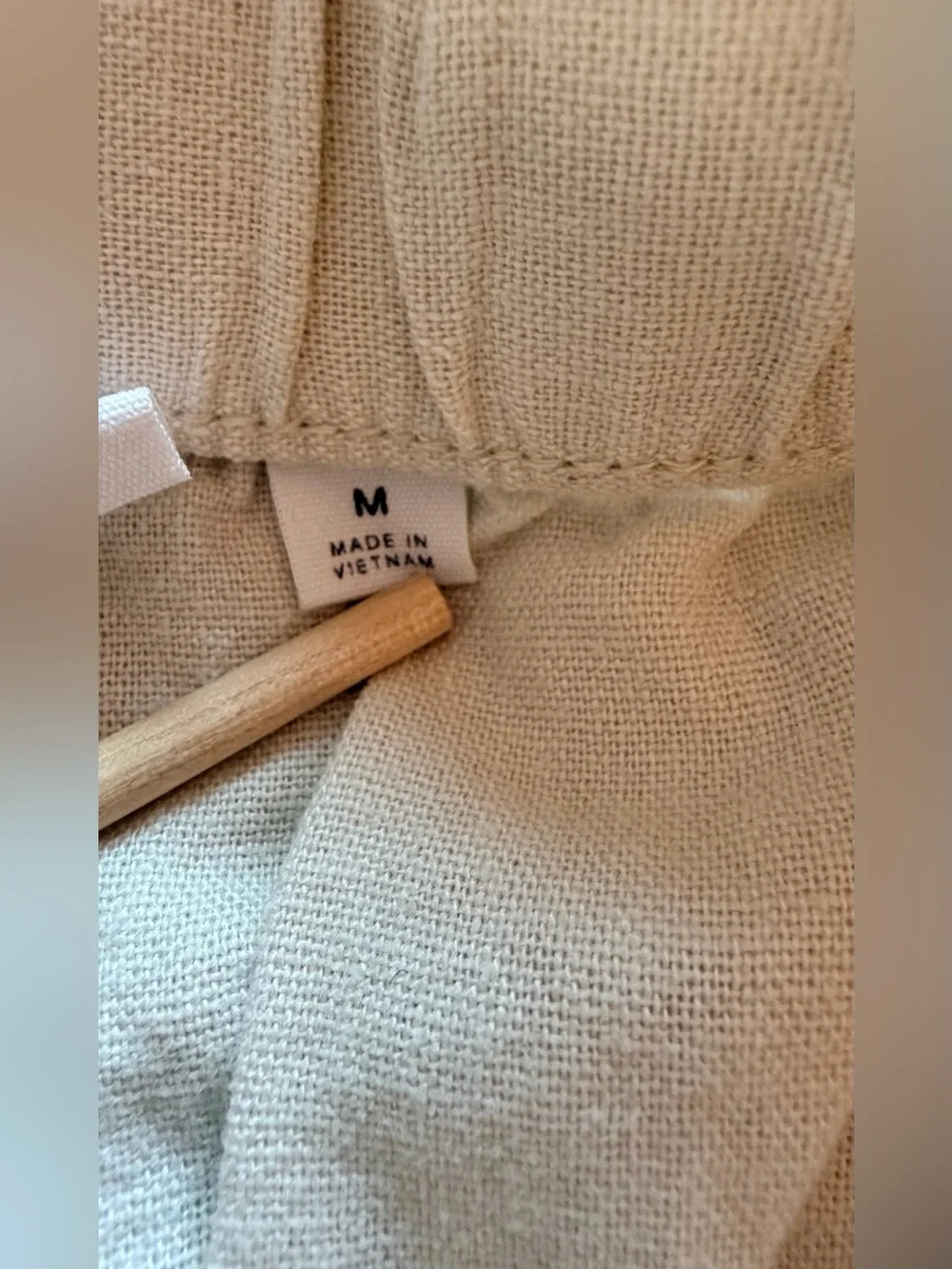 Gap Linen Blend cream pull on chino pants